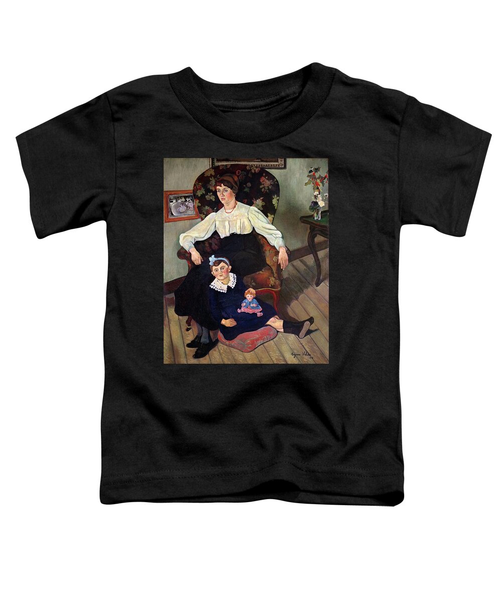 Portrait Toddler T-Shirt featuring the painting Portrait of Marie Coca and her Daughter by Marie Clementine Valadon