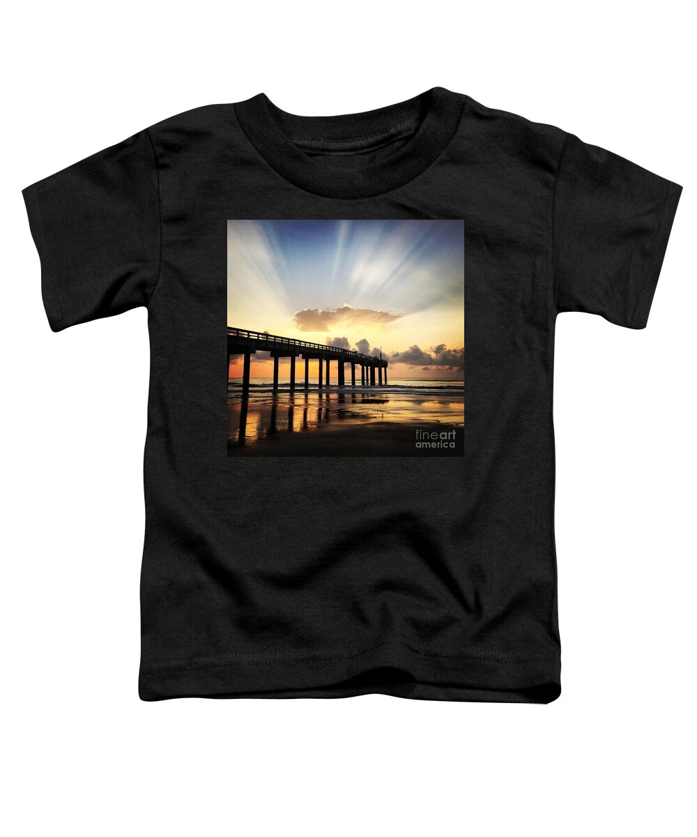 Sunrise. Pier Toddler T-Shirt featuring the photograph Presence by LeeAnn Kendall