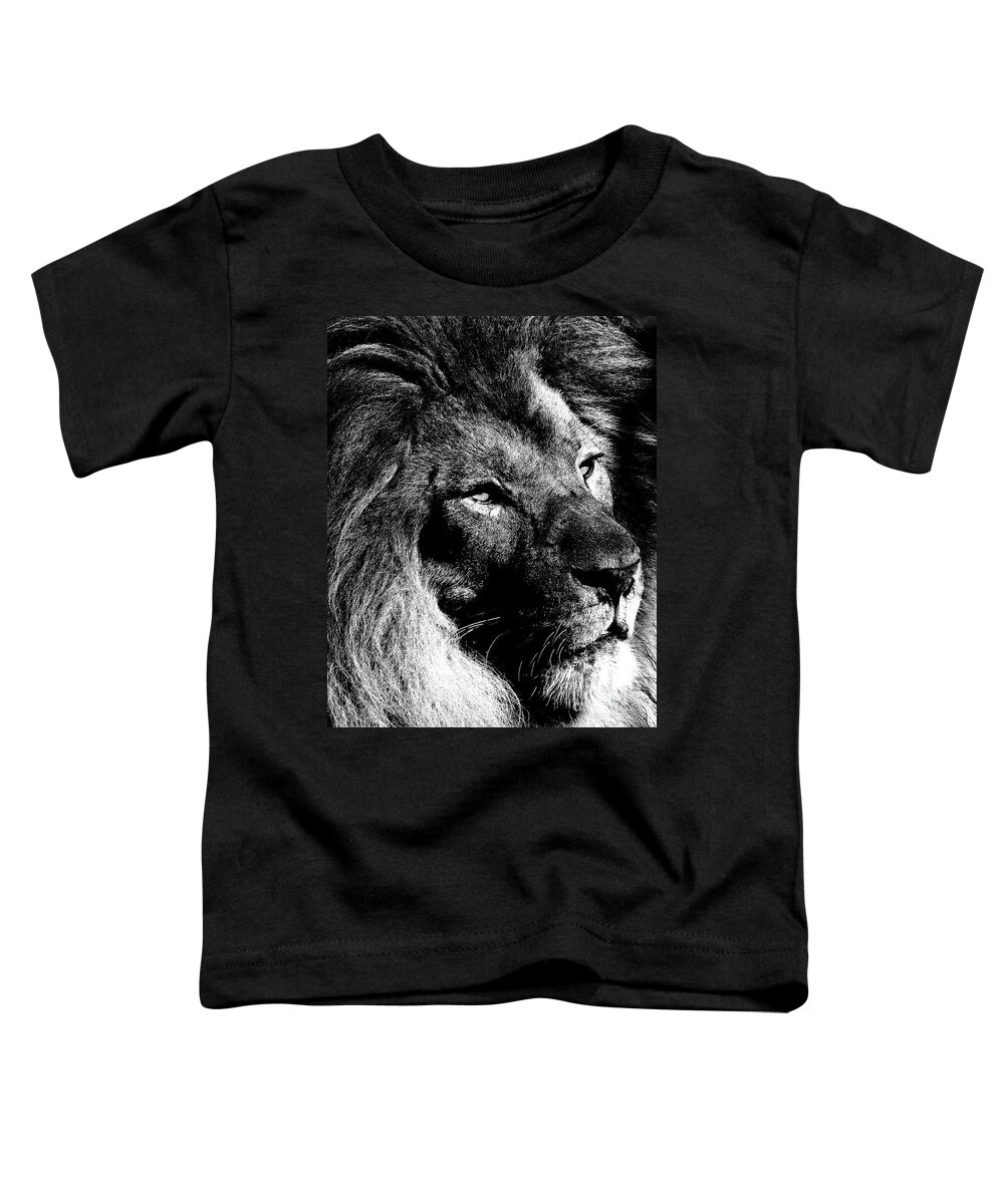 Black And White Toddler T-Shirt featuring the photograph Profile of a King - Black and White by Wingsdomain Art and Photography