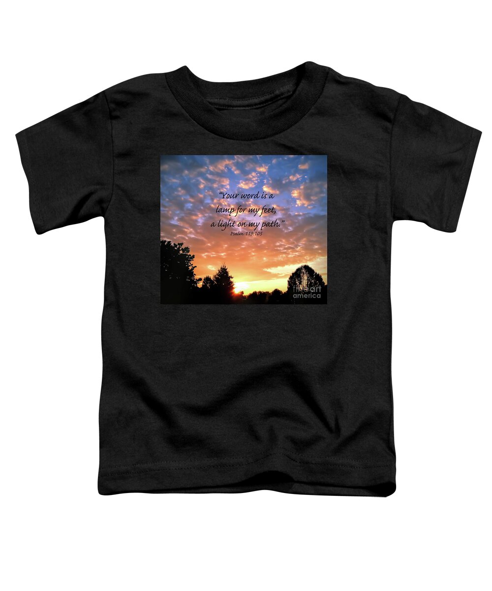 Psalm Toddler T-Shirt featuring the photograph Psalm 119 105 by Kerri Farley