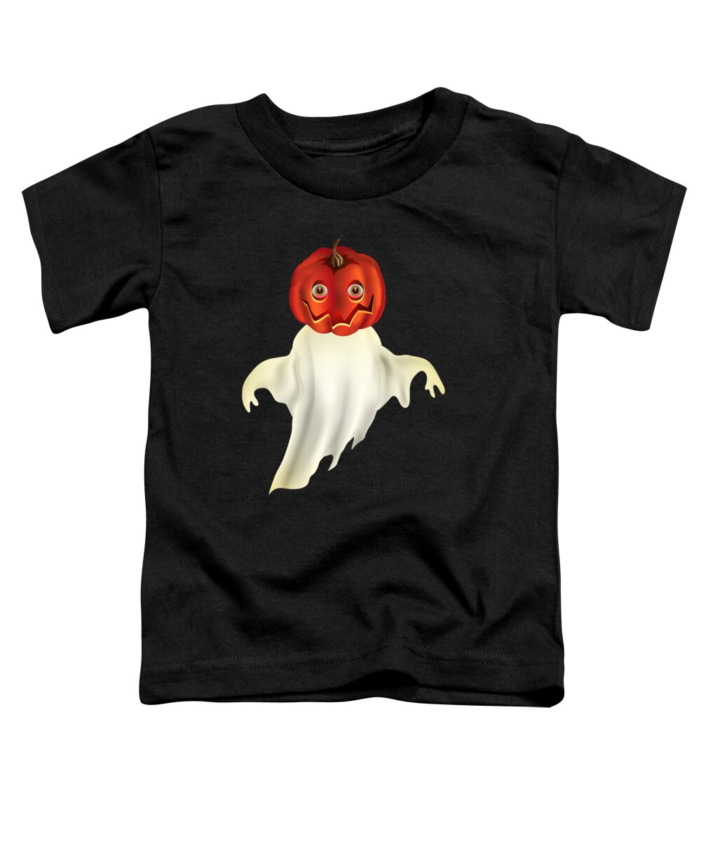 Ghost Toddler T-Shirt featuring the digital art Pumpkin Headed Ghost Graphic by MM Anderson