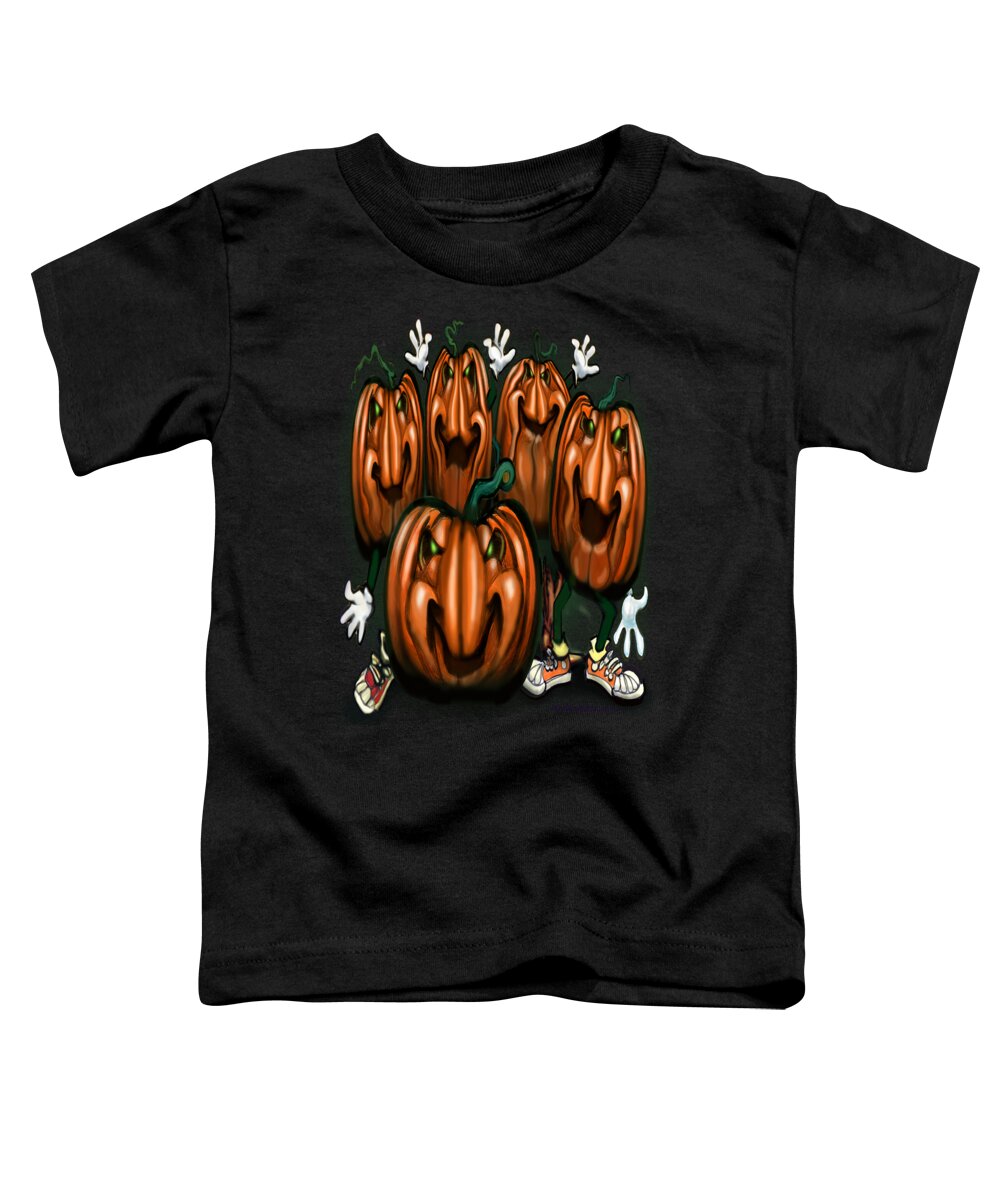 Halloween Toddler T-Shirt featuring the painting Pumpkin Party by Kevin Middleton