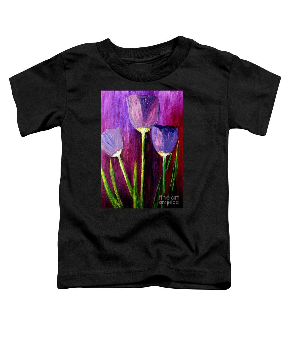 Flower Toddler T-Shirt featuring the painting Purely Purple by Julie Lueders 