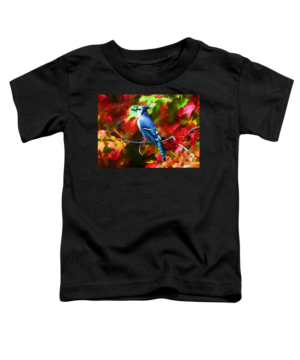 Blue Jay Toddler T-Shirt featuring the photograph Quite Distinguished by Tina LeCour