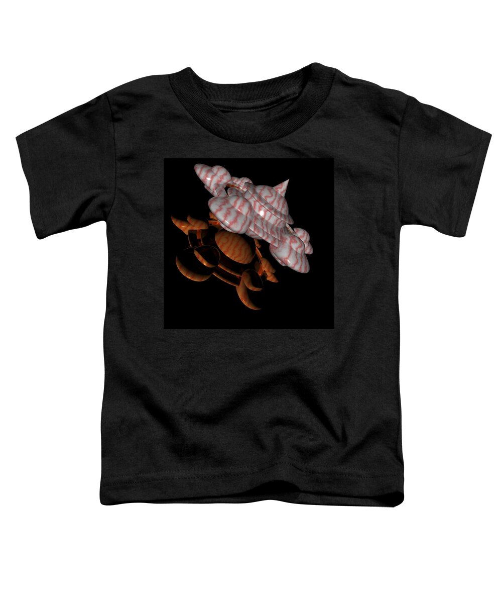 Alien Spacecraft Toddler T-Shirt featuring the digital art R 009 B by Rolf Bertram