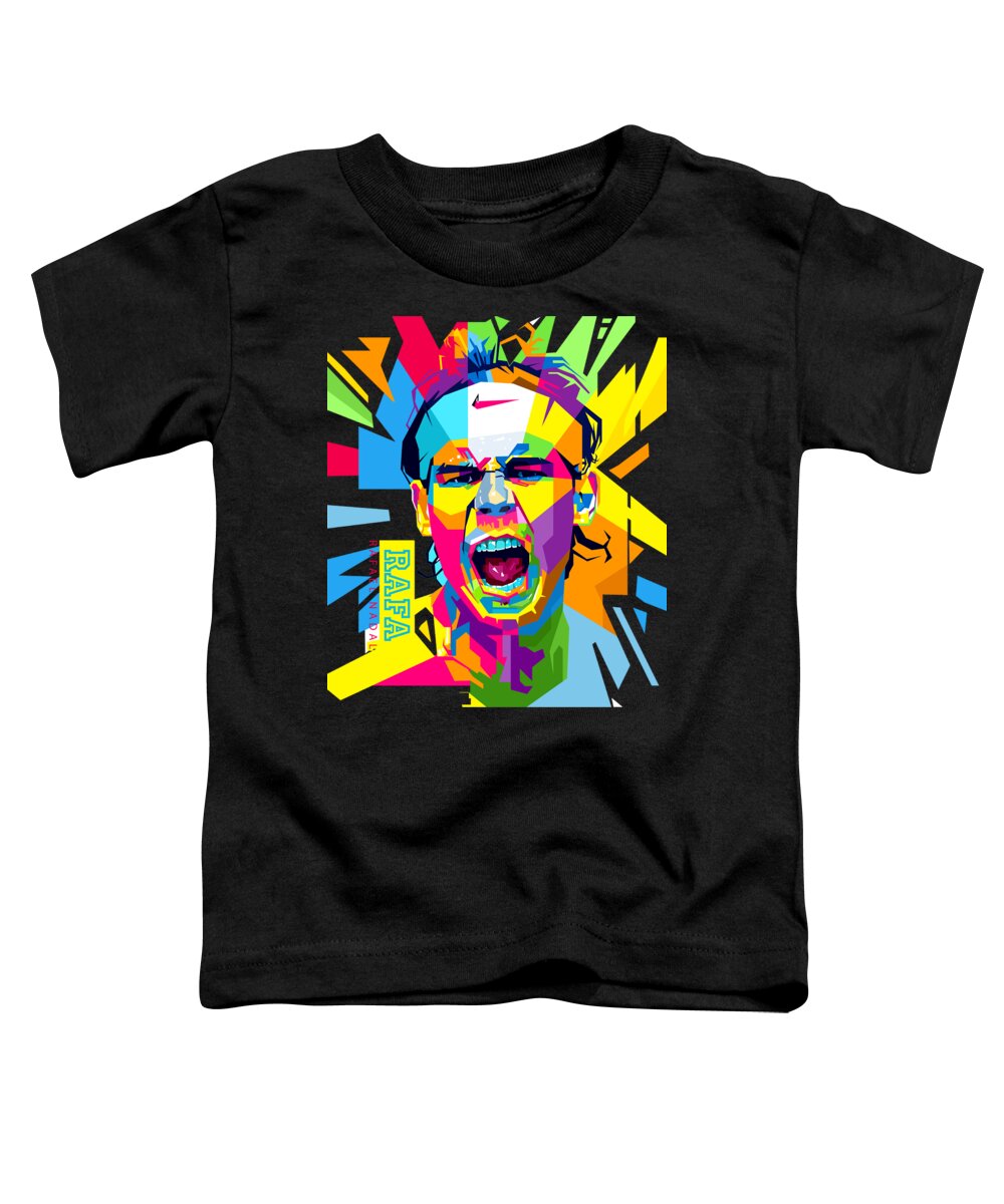 Rafa Toddler T-Shirt featuring the digital art Rafael Nadal by Tomi Saja