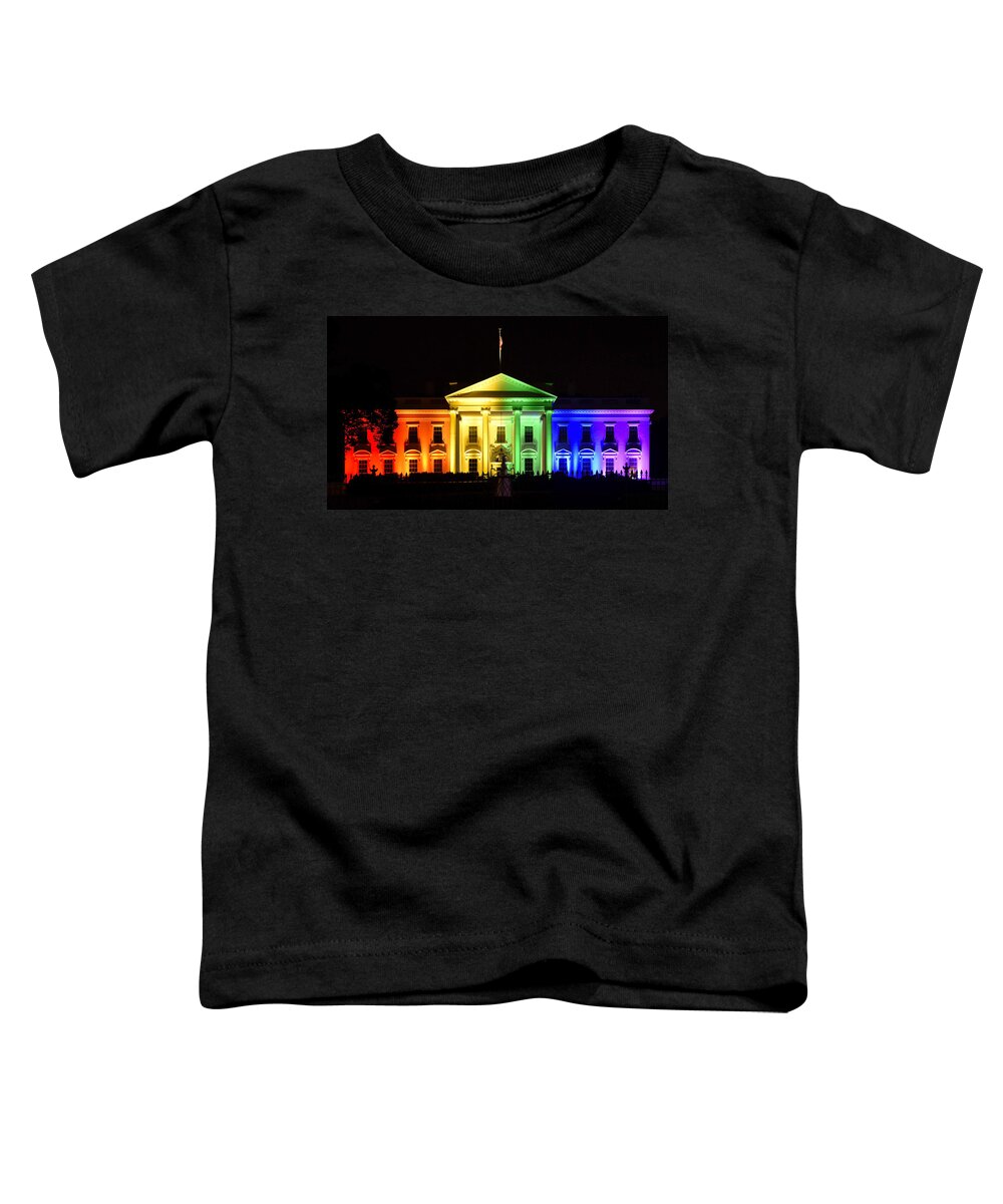 Gay Toddler T-Shirt featuring the photograph Rainbow White House - Washington DC by Brendan Reals