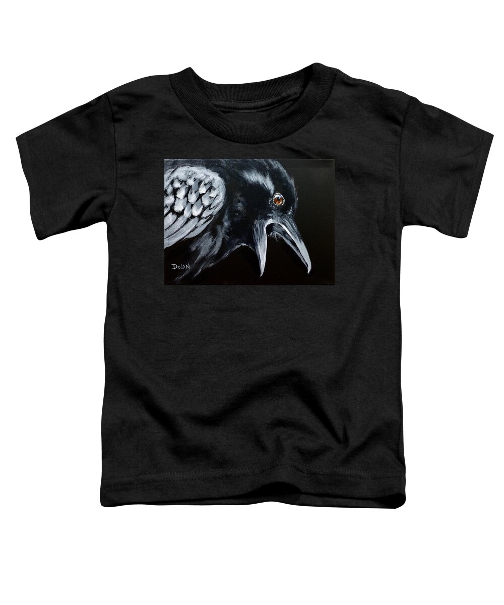 Acrylic Painting Toddler T-Shirt featuring the painting Raven Complaining by Pat Dolan