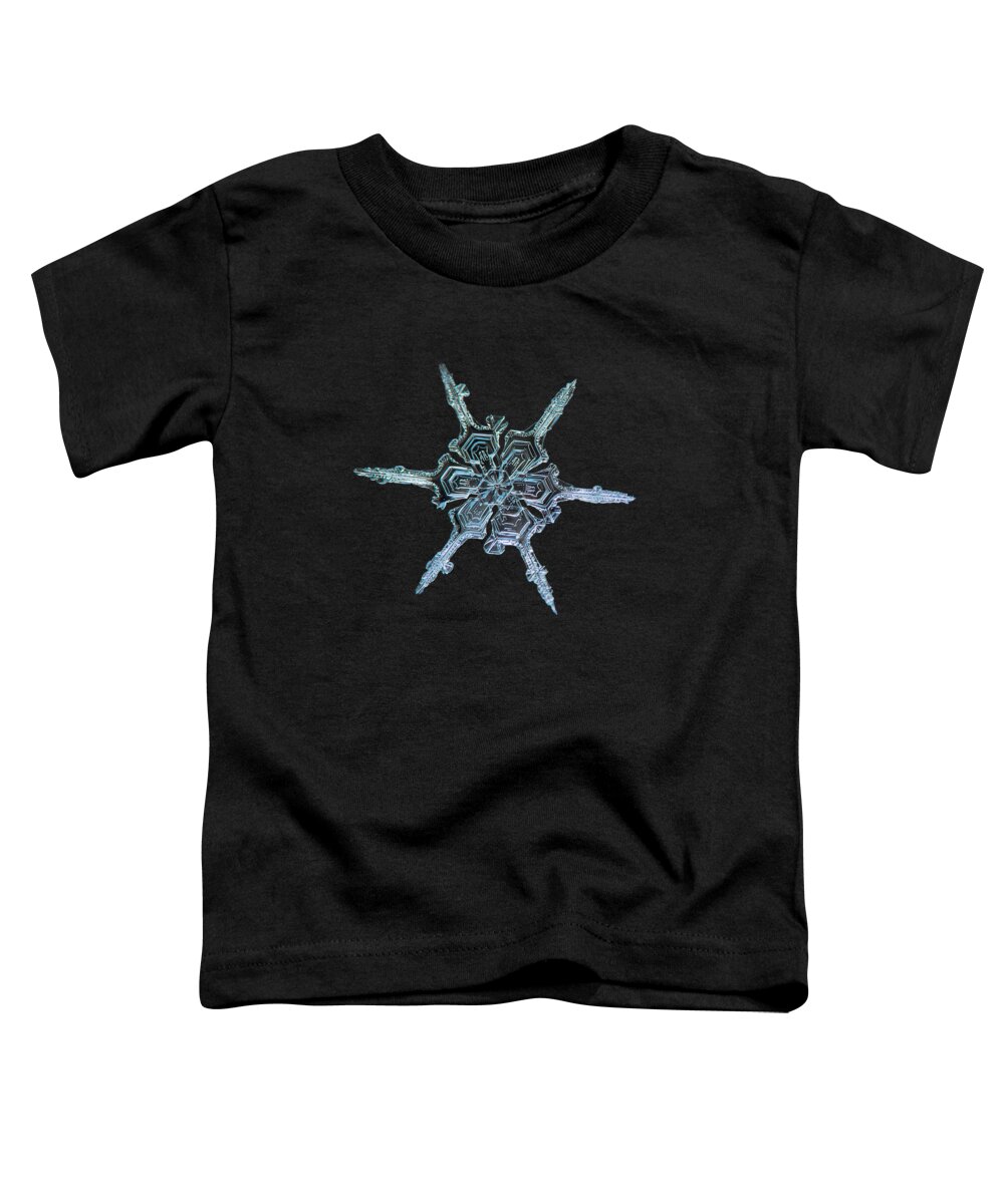 Snowflake Toddler T-Shirt featuring the photograph Real snowflake photo - The shard by Alexey Kljatov