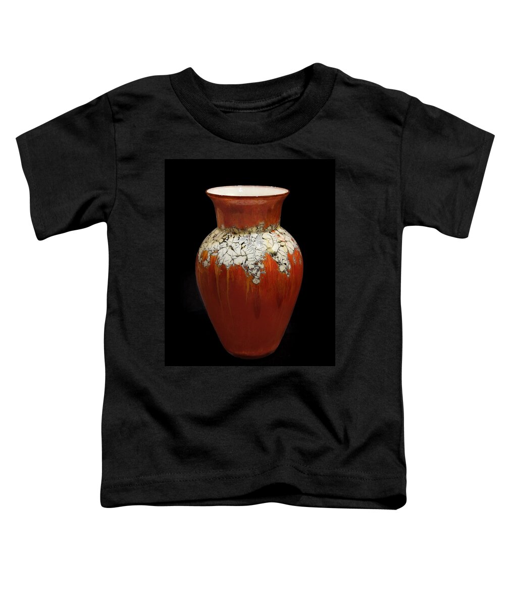 Glass Toddler T-Shirt featuring the glass art Red and White Vase by Christopher Schranck
