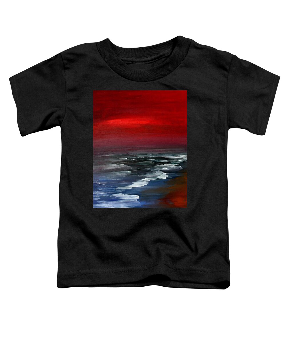 Sunset Toddler T-Shirt featuring the painting Red For Love by Julie Lueders 