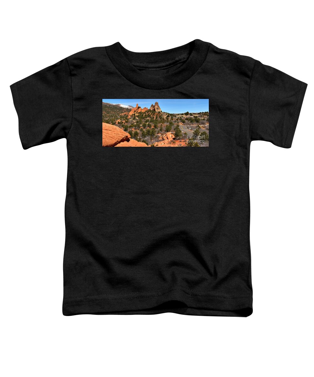 Garden Of The Gods High Point Toddler T-Shirt featuring the photograph Red Rocks At High Point by Adam Jewell
