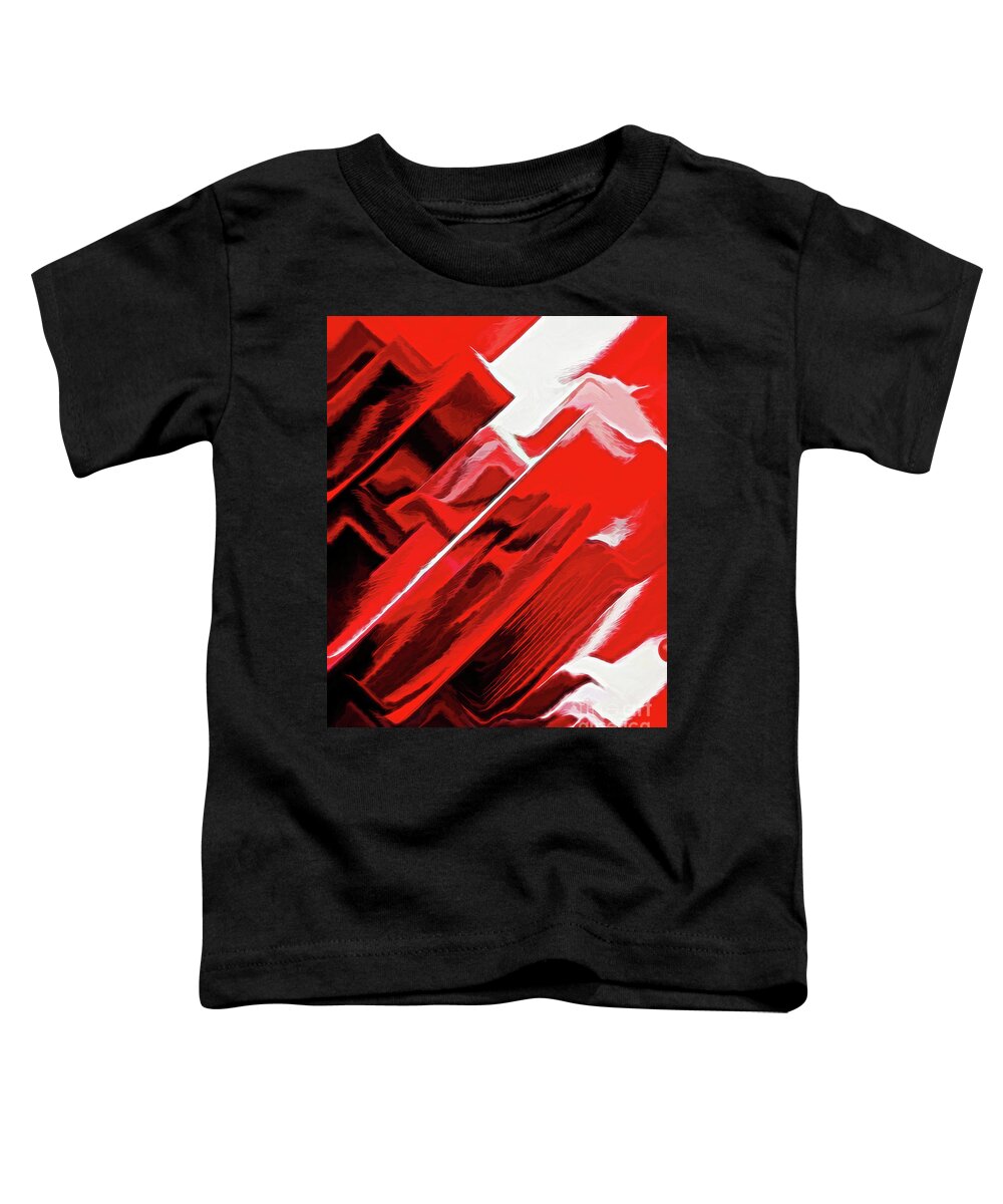 Abstract Toddler T-Shirt featuring the digital art Red Rose by Diana Mary Sharpton