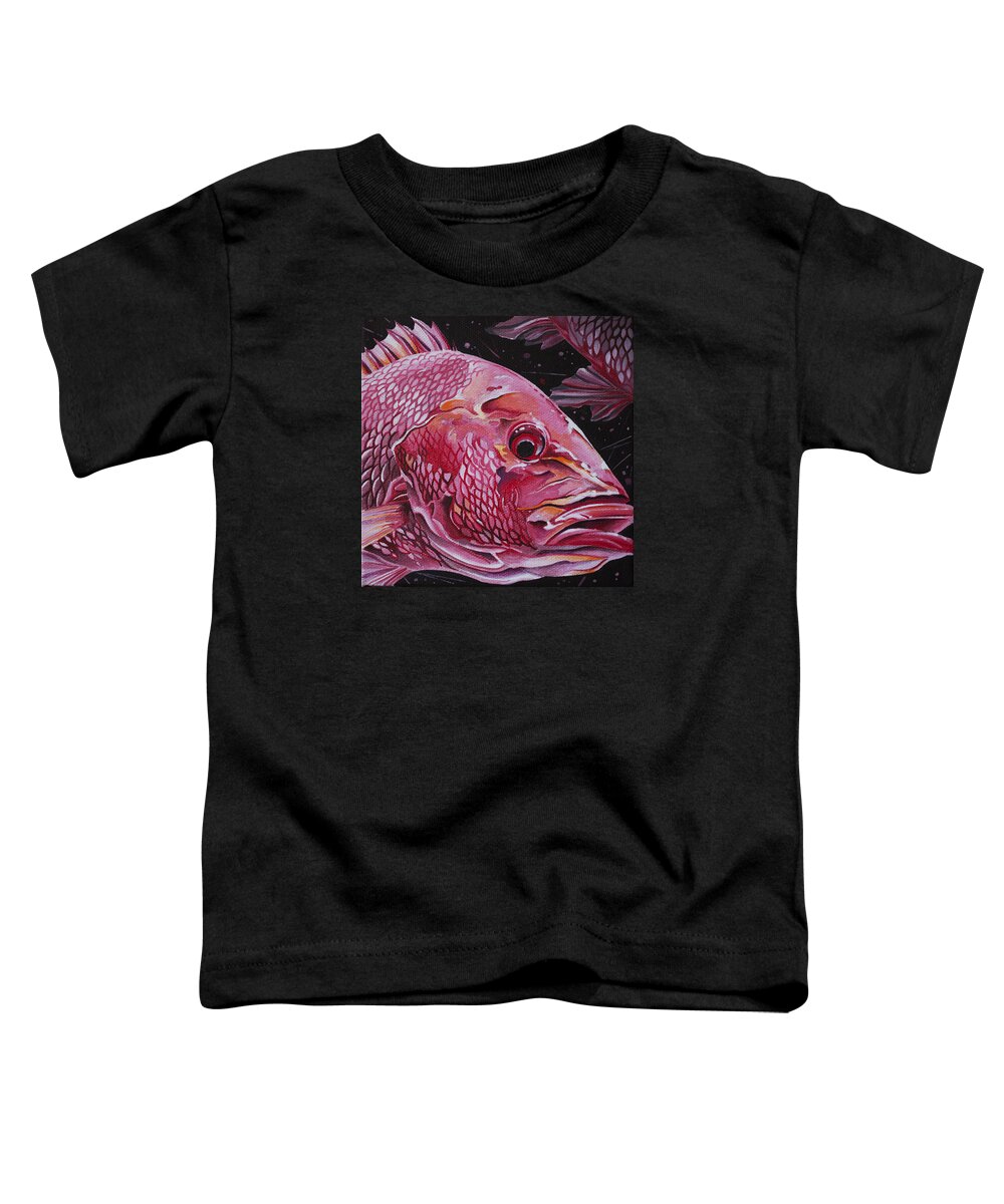 Red Snapper Toddler T-Shirt featuring the painting Red Snapper by William Love
