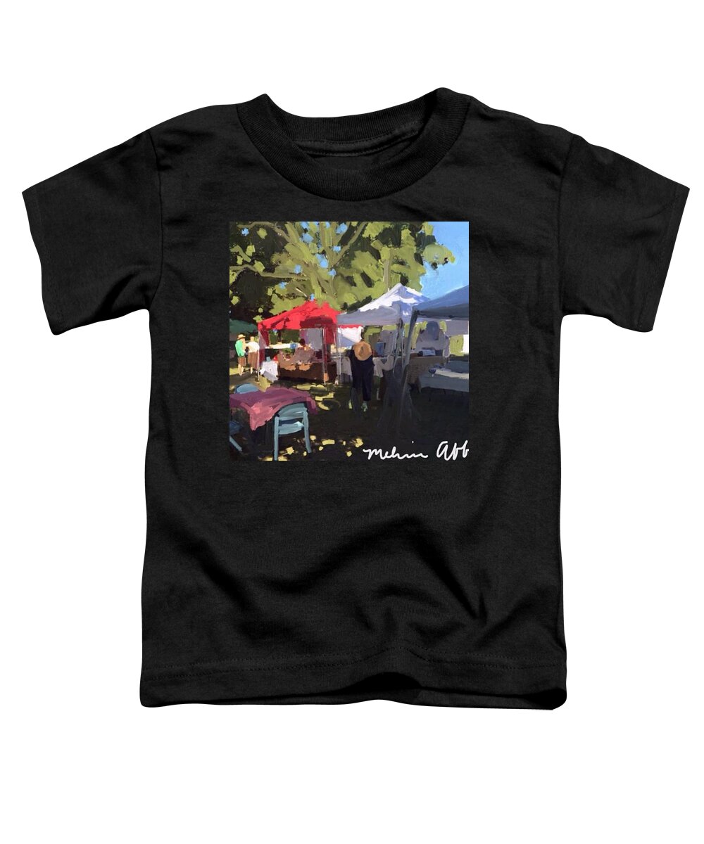 Melissaabbottdesigns Toddler T-Shirt featuring the photograph Red Tent At #rockportma by Melissa Abbott