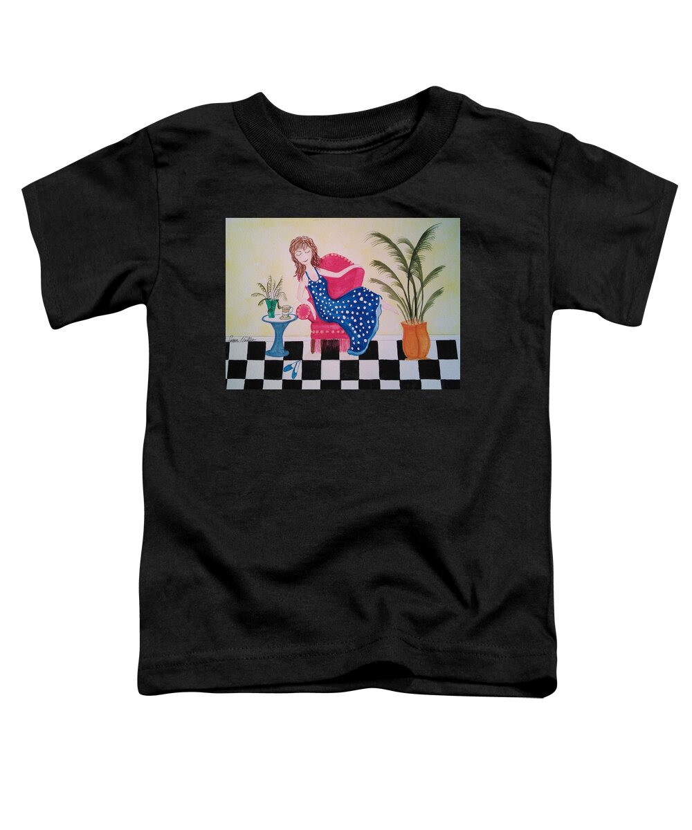 Whimsical Toddler T-Shirt featuring the painting Relax by Susan Nielsen