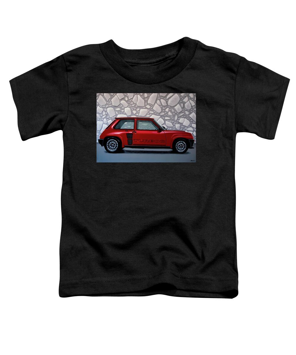 Renault 5 Turbo Toddler T-Shirt featuring the painting Renault 5 Turbo 2 1980 Painting by Paul Meijering
