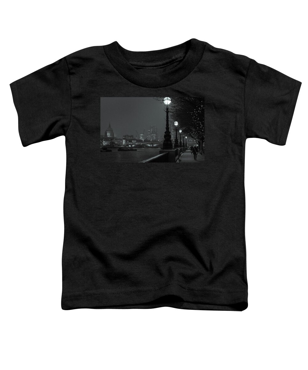 River Toddler T-Shirt featuring the photograph River Thames Embankment, London 2 by Perry Rodriguez
