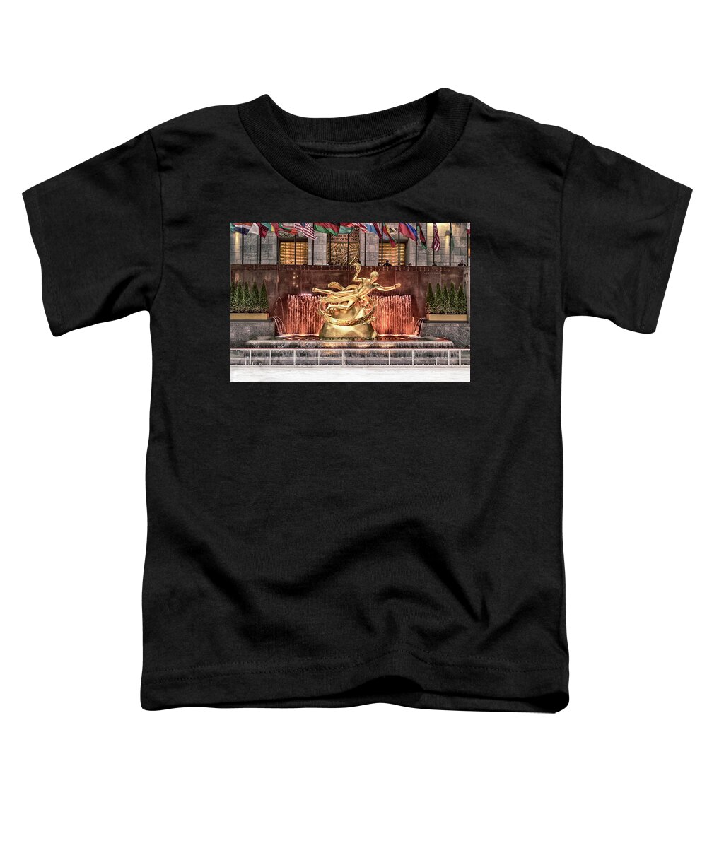 Rockefeller Center Toddler T-Shirt featuring the photograph Rockefeller Center by Alison Frank