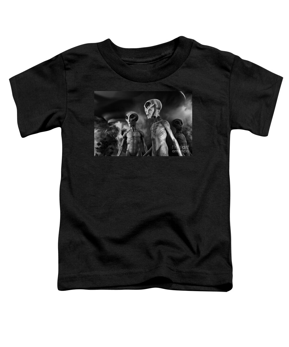 Ufo Toddler T-Shirt featuring the photograph Aliens and UFO 1 by Bob Christopher