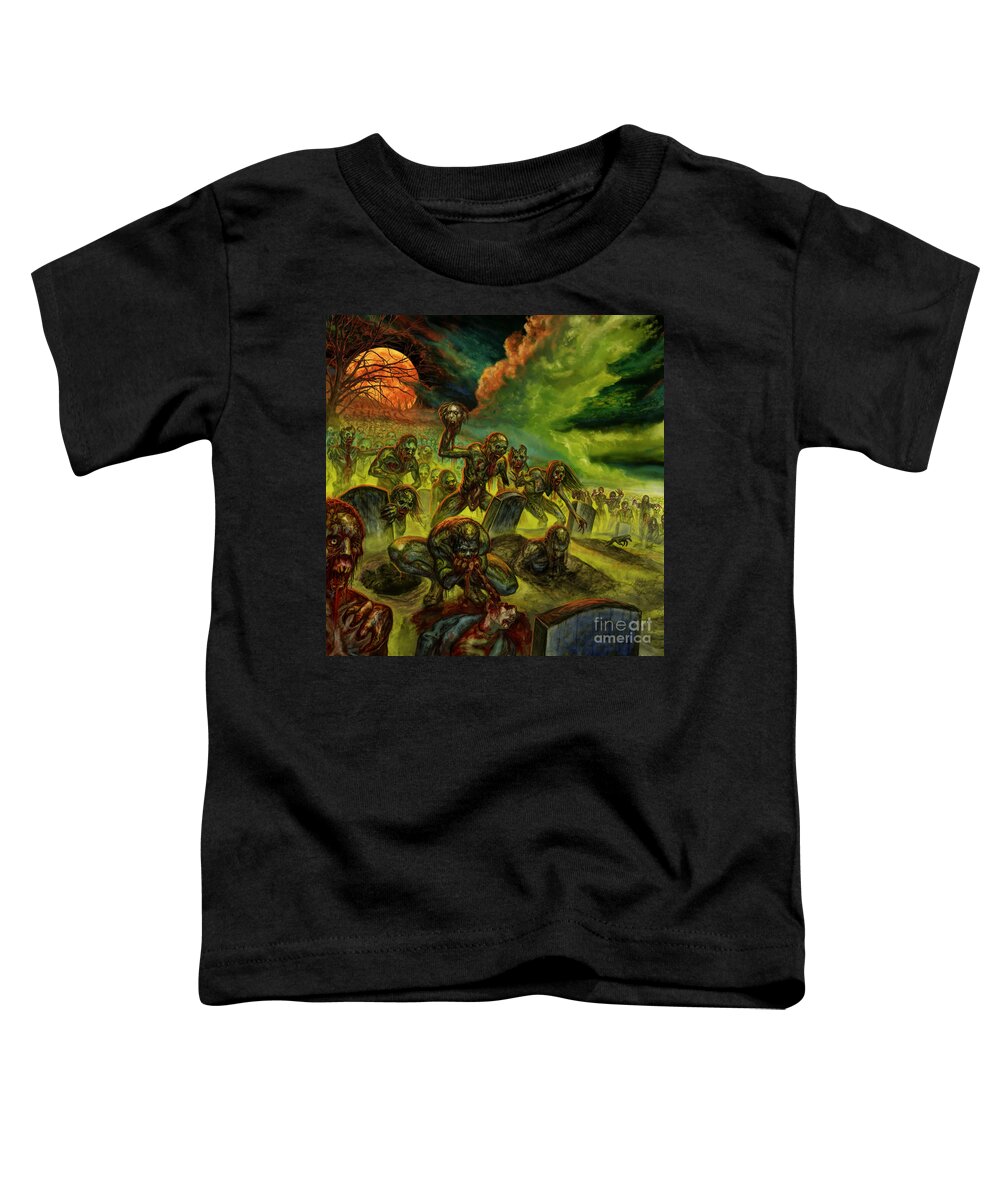 Zombies Toddler T-Shirt featuring the mixed media Rotten Souls Taint The LAnd by Tony Koehl