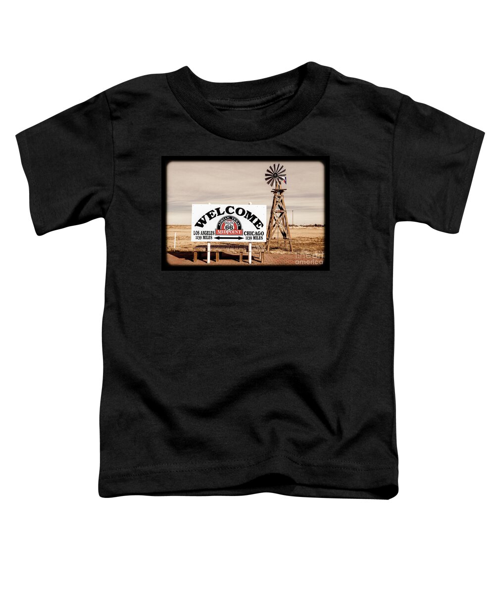 Route 66 Midpoint Toddler T-Shirt featuring the photograph Route 66 Midpoint by Imagery by Charly