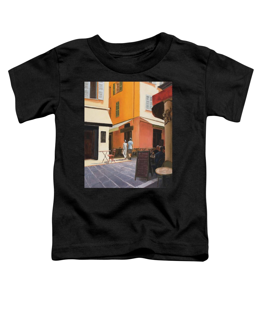 Nice Toddler T-Shirt featuring the painting Rue en Nice by Tate Hamilton