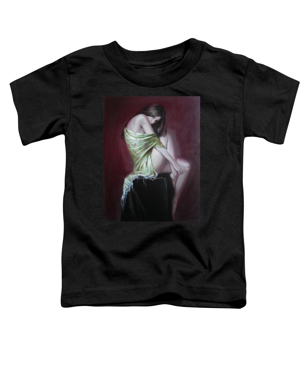 Art Toddler T-Shirt featuring the painting Russian model by Sergey Ignatenko