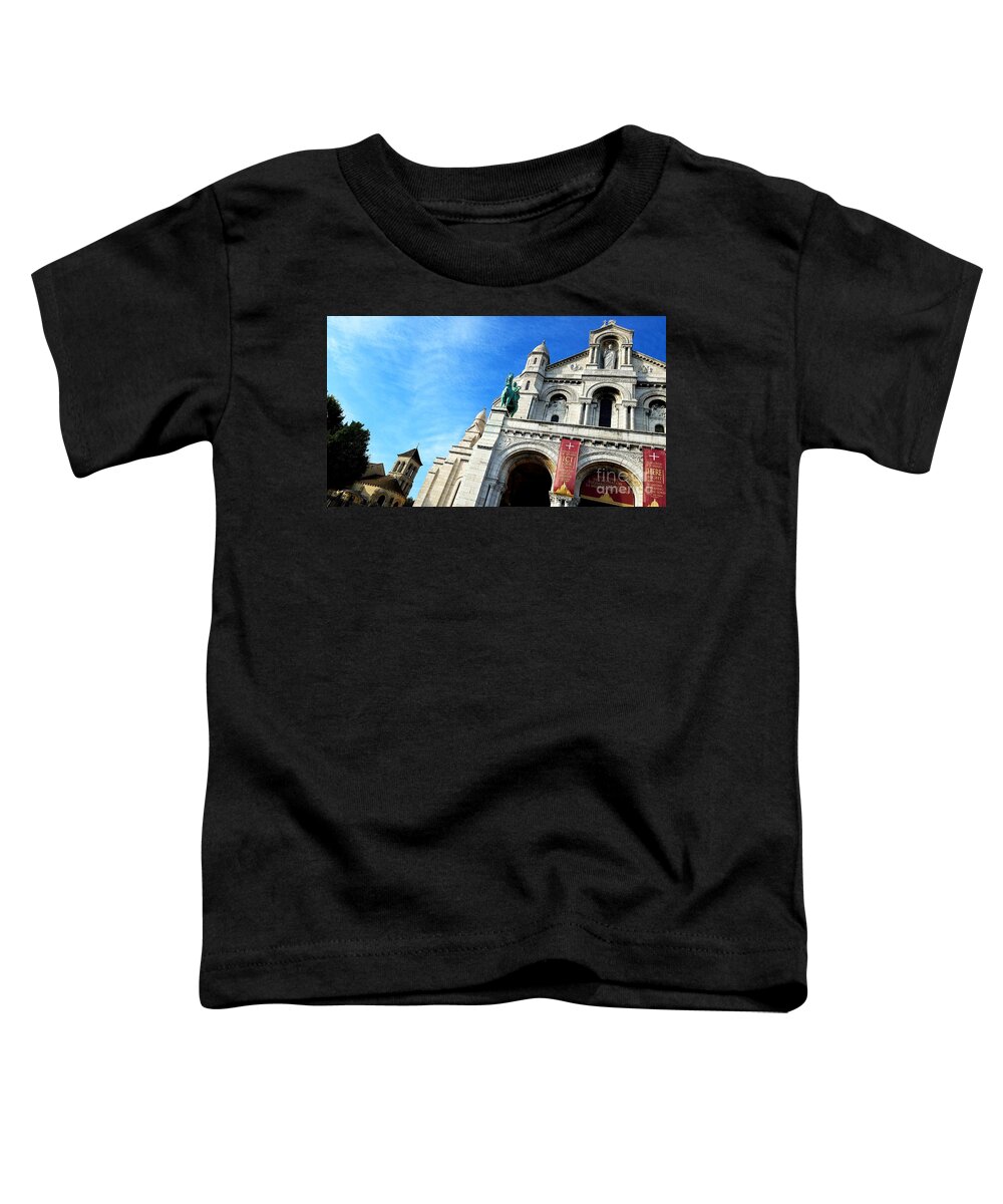 Basilica Toddler T-Shirt featuring the photograph Sacre Coeur and Saint-Pierre by Amy Regenbogen