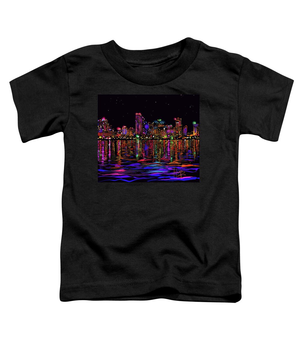 San Diego Toddler T-Shirt featuring the painting San Diego Stars by DC Langer