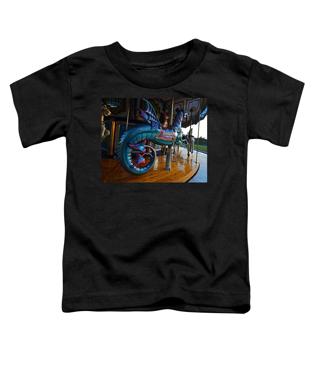Boston Toddler T-Shirt featuring the photograph Scary Merry Go Round Boston Common Carousel by Toby McGuire