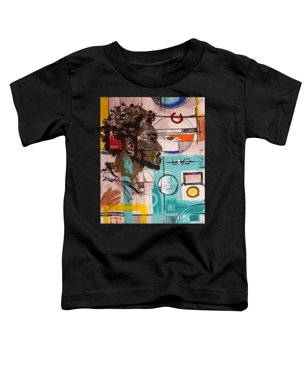 Abstract Toddler T-Shirt featuring the mixed media Sentient Moments by Aort Reed