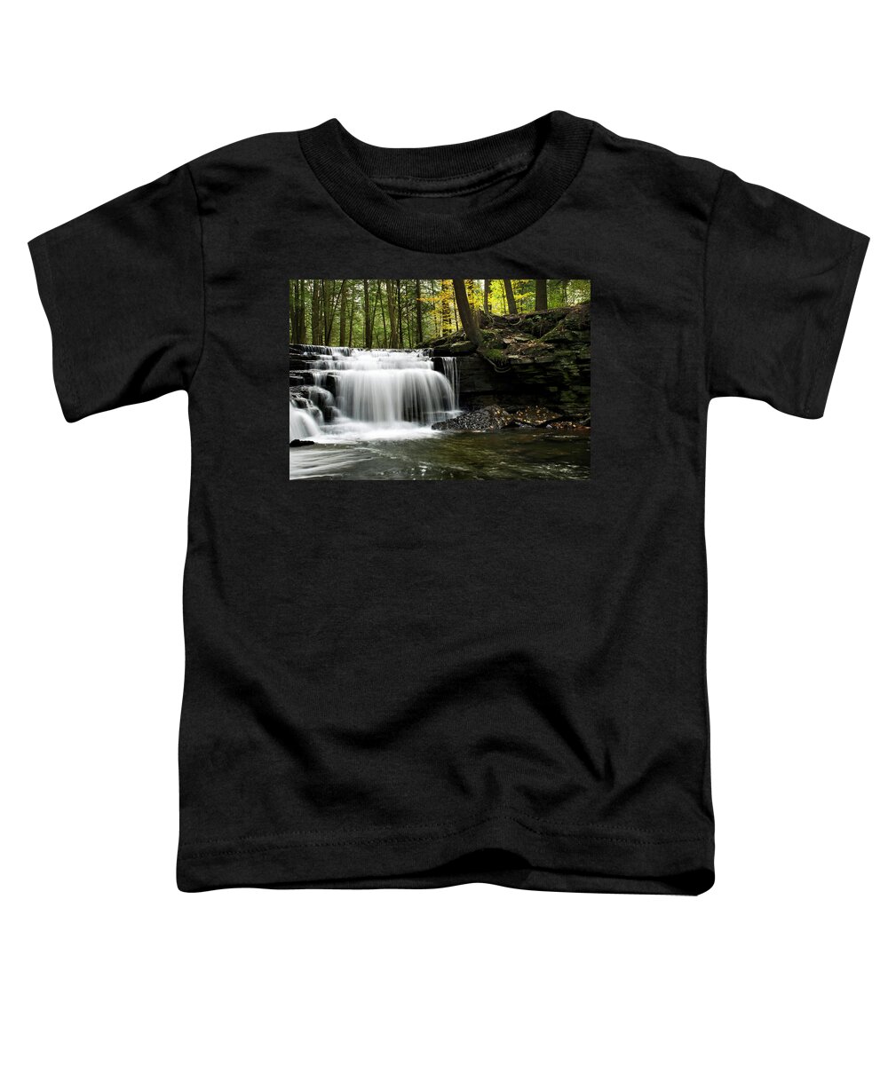 Waterfalls Toddler T-Shirt featuring the photograph Serenity Waterfalls Landscape by Christina Rollo