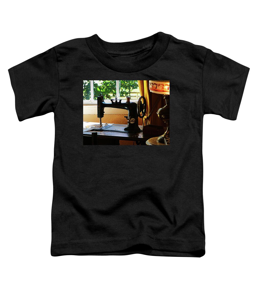 Sewing Machine Toddler T-Shirt featuring the photograph Sewing Machine and Lamp by Susan Savad