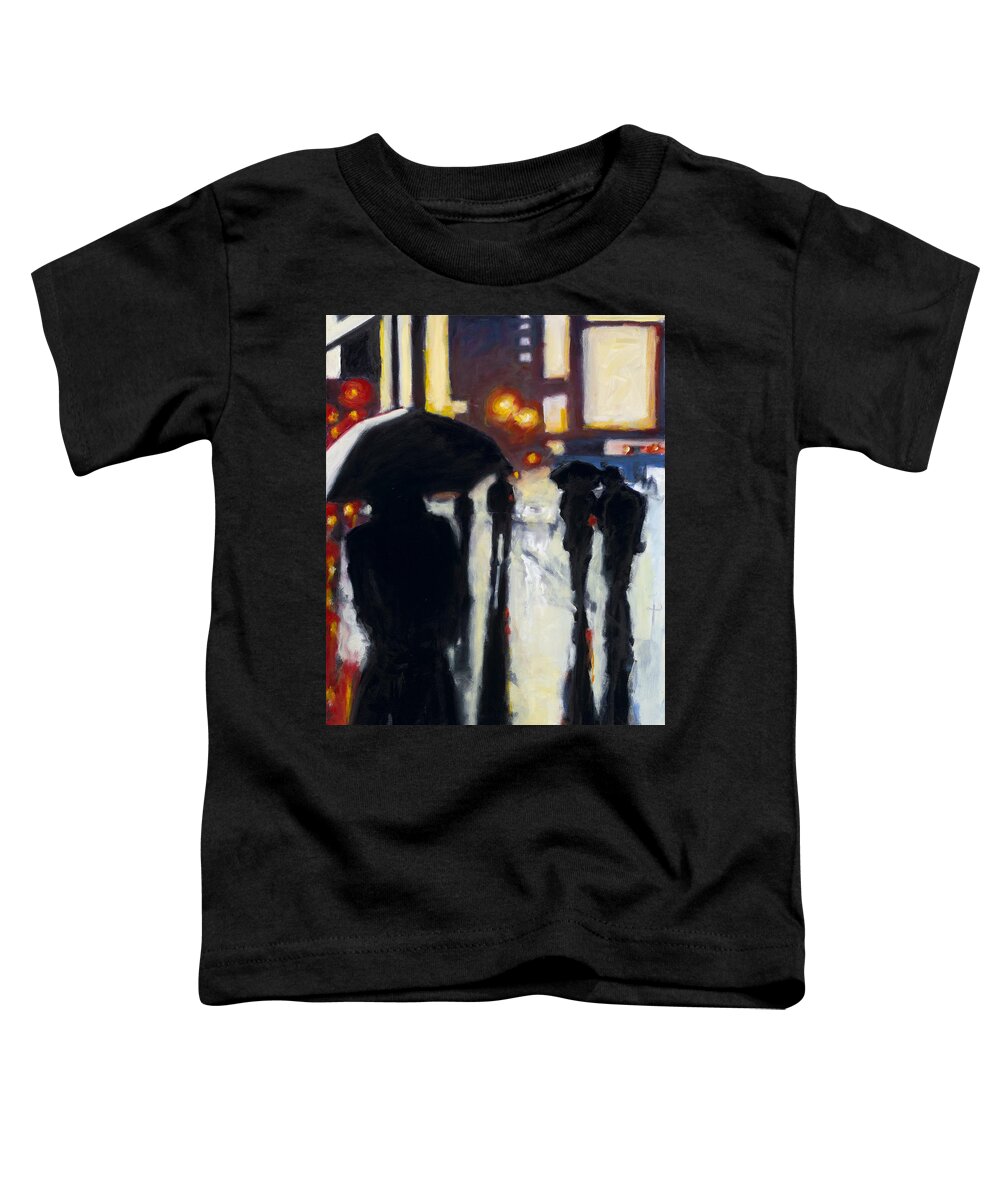 Rob Reeves Toddler T-Shirt featuring the painting Shadows in the Rain by Robert Reeves