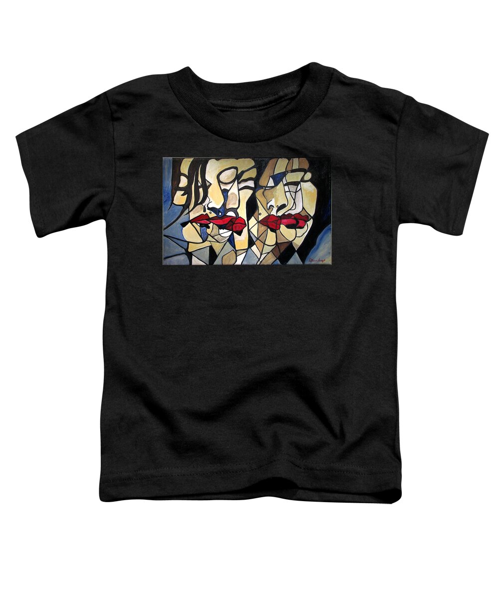 Abstract Toddler T-Shirt featuring the painting She Had red Lips by Patricia Arroyo