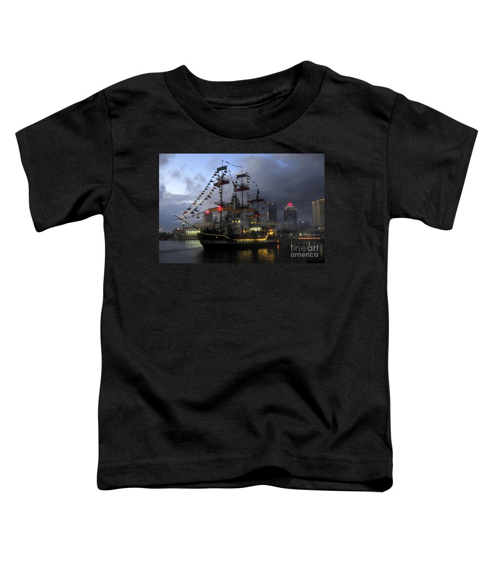 Tampa Bay Florida Toddler T-Shirt featuring the photograph Ship in the Bay by David Lee Thompson