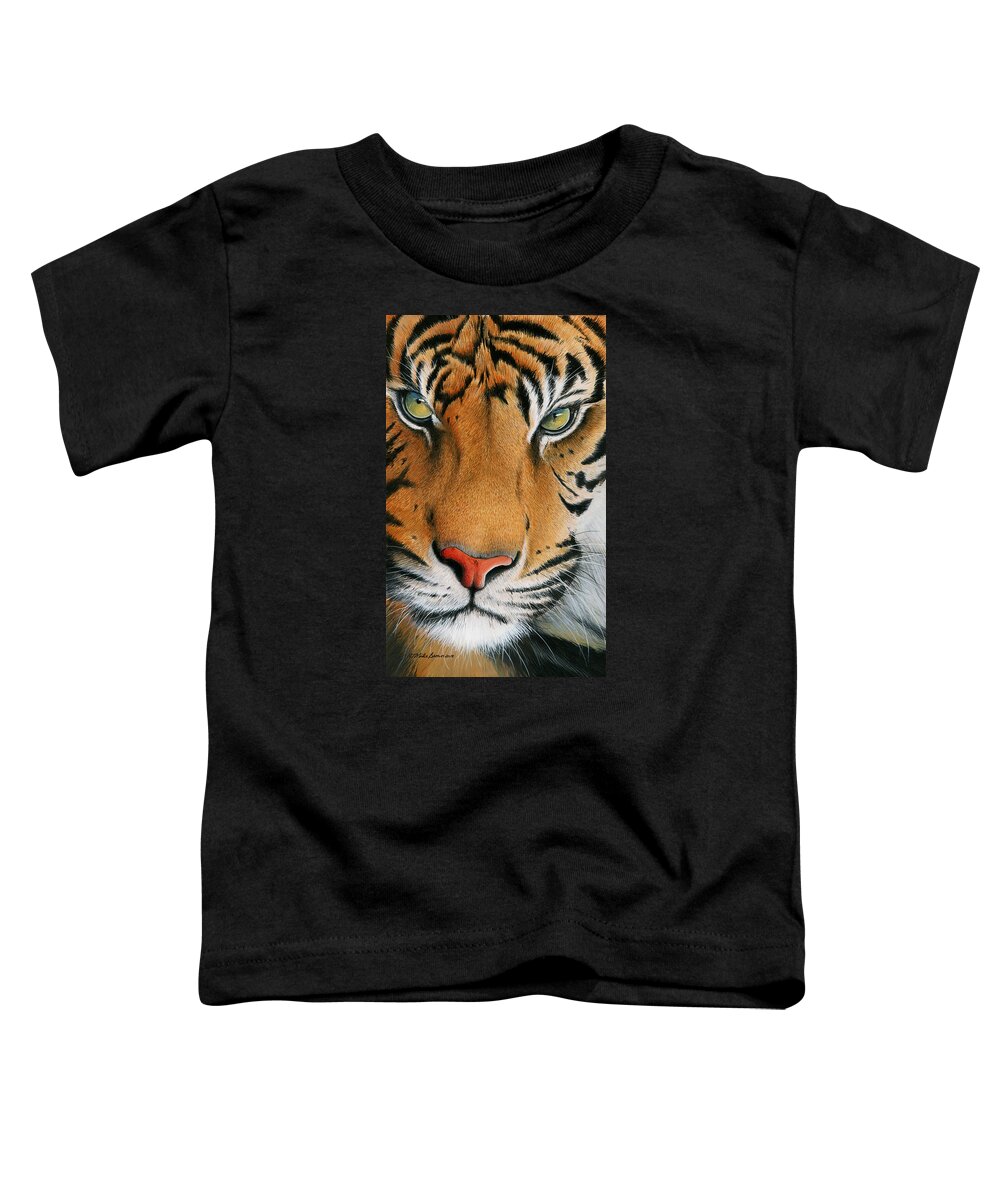 Tiger Toddler T-Shirt featuring the painting Siberian Gold by Mike Brown