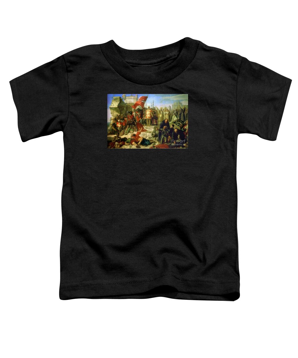 Charles-philippe Larivière - Siege Of Malta Besieged By The Ottoman General Mustapha Toddler T-Shirt featuring the painting Siege of Malta besieged by the Ottoman General Mustapha by MotionAge Designs