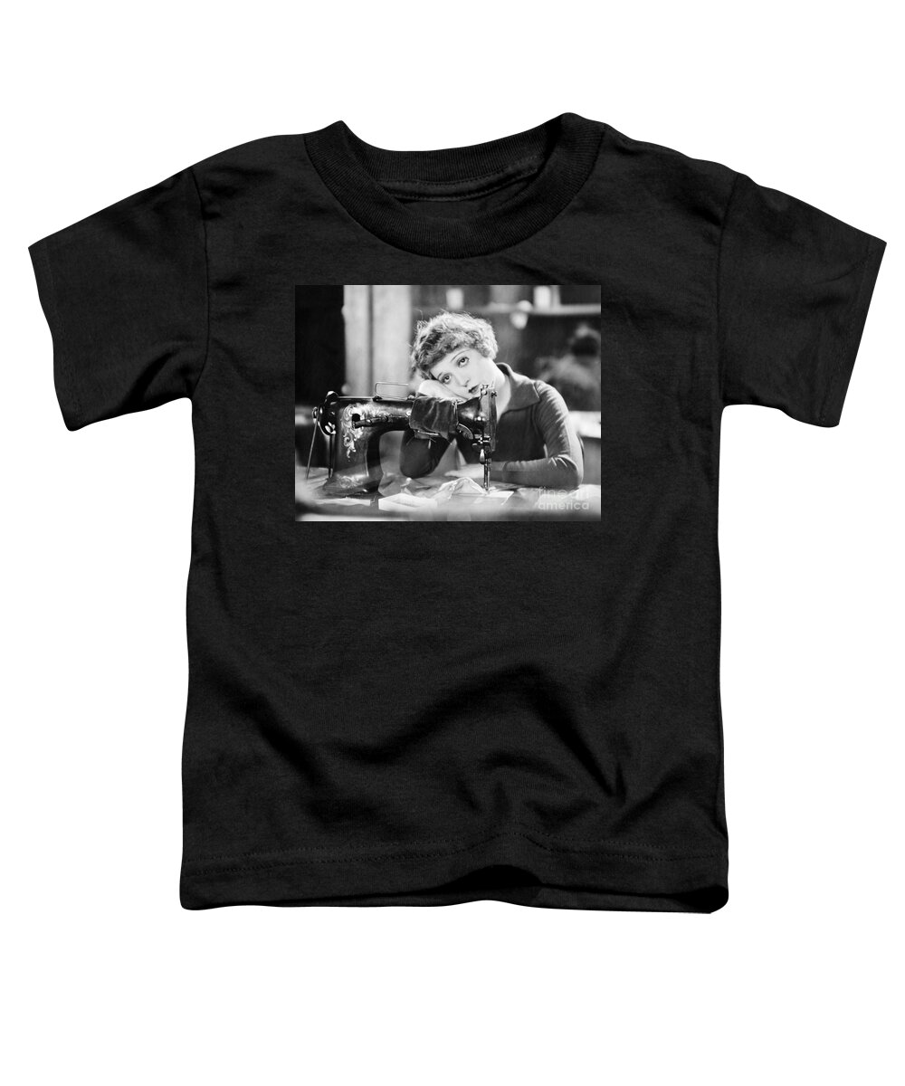 -sewing & Knitting- Toddler T-Shirt featuring the photograph Silent Film Still - Sewing by Granger