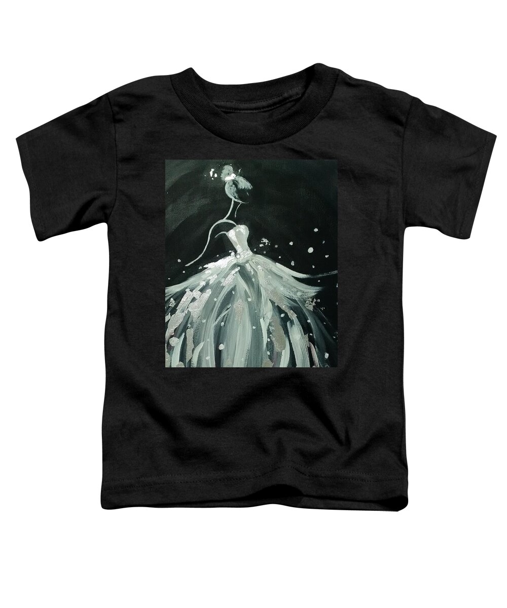 Silver Toddler T-Shirt featuring the painting Silver Lady by Lynne McQueen