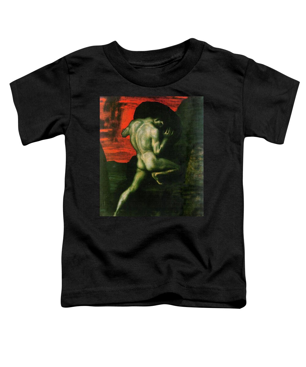 Franz Von Stuck Toddler T-Shirt featuring the painting Sisyphus by Franz von Stuck
