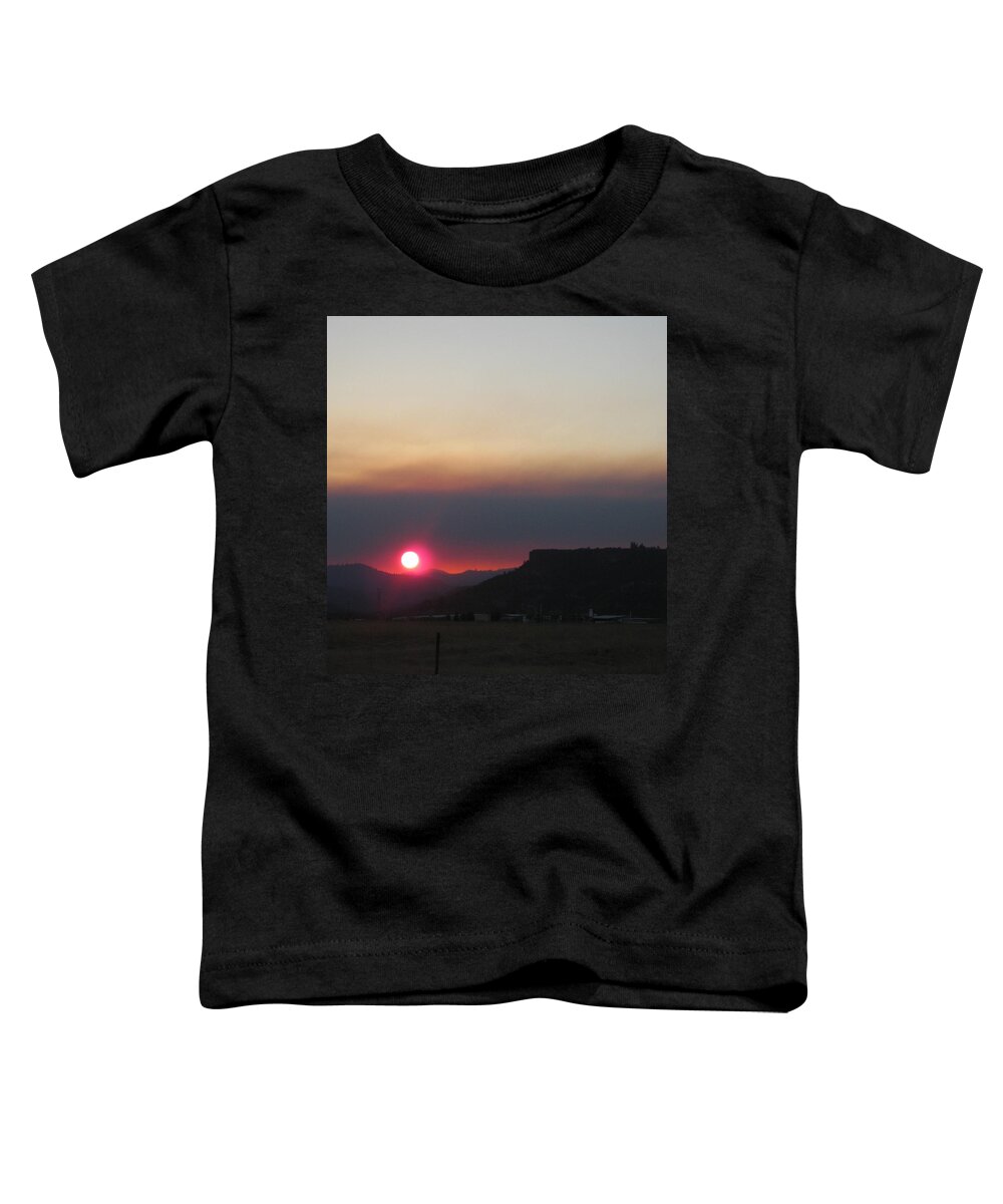 Smokey Toddler T-Shirt featuring the photograph Smoky sunset near Table Rock by Marie Neder