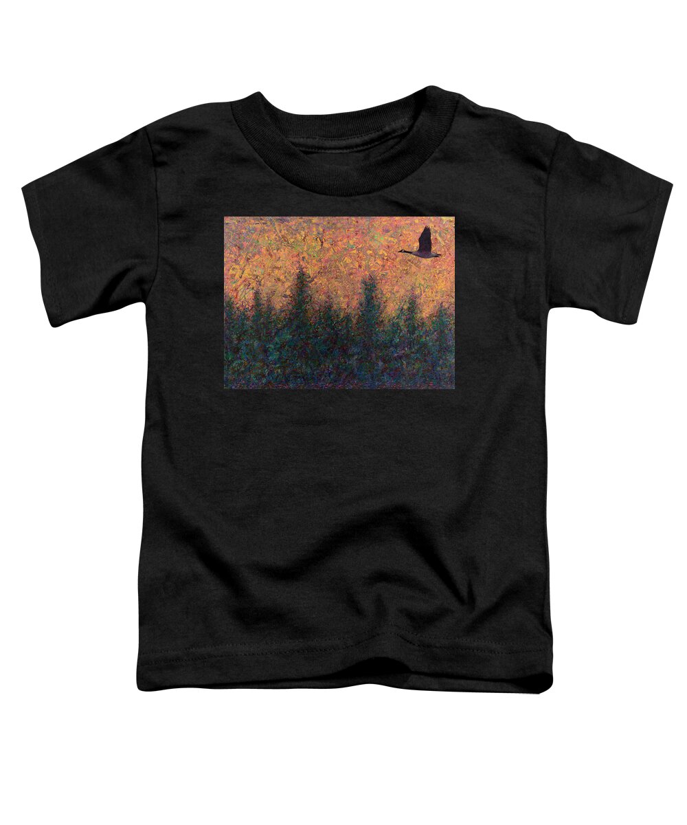 Goose Toddler T-Shirt featuring the painting Solitary Goose by James W Johnson