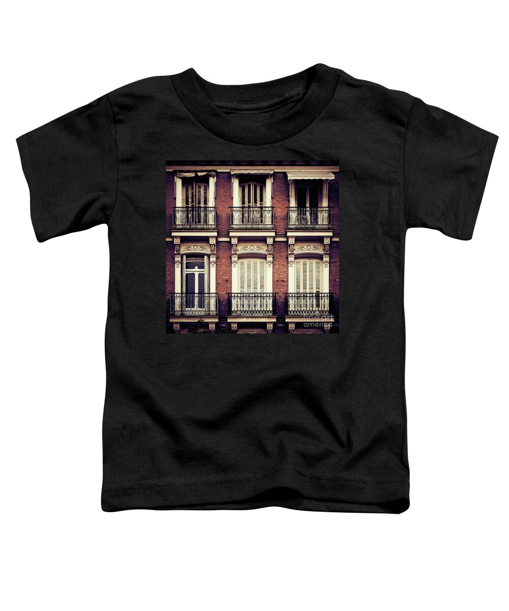 Madrid Toddler T-Shirt featuring the photograph Spanish Balconies by RicharD Murphy