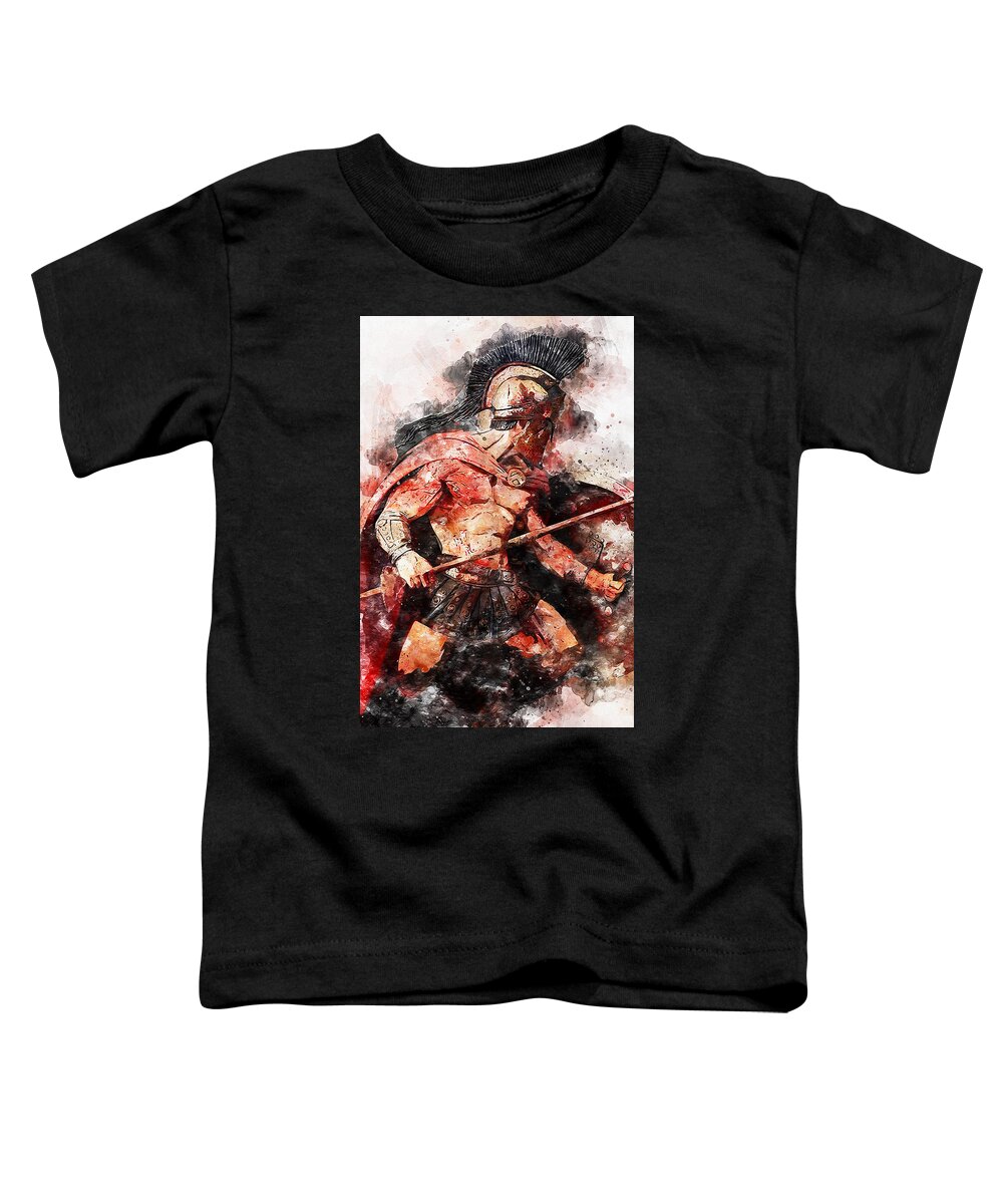 Spartan Warrior Toddler T-Shirt featuring the painting Spartan Hoplite - 20 by AM FineArtPrints