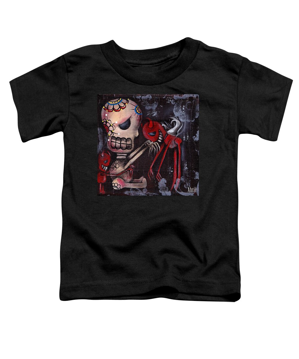 Day Of The Dead Toddler T-Shirt featuring the painting Special Friends by Abril Andrade