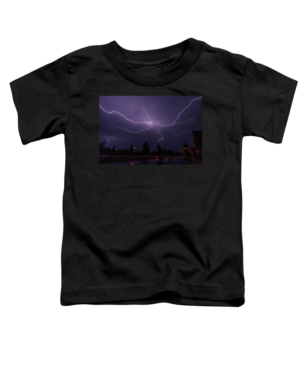 05/14/2018 Toddler T-Shirt featuring the photograph Spider Lightning over DC by Jeff at JSJ Photography