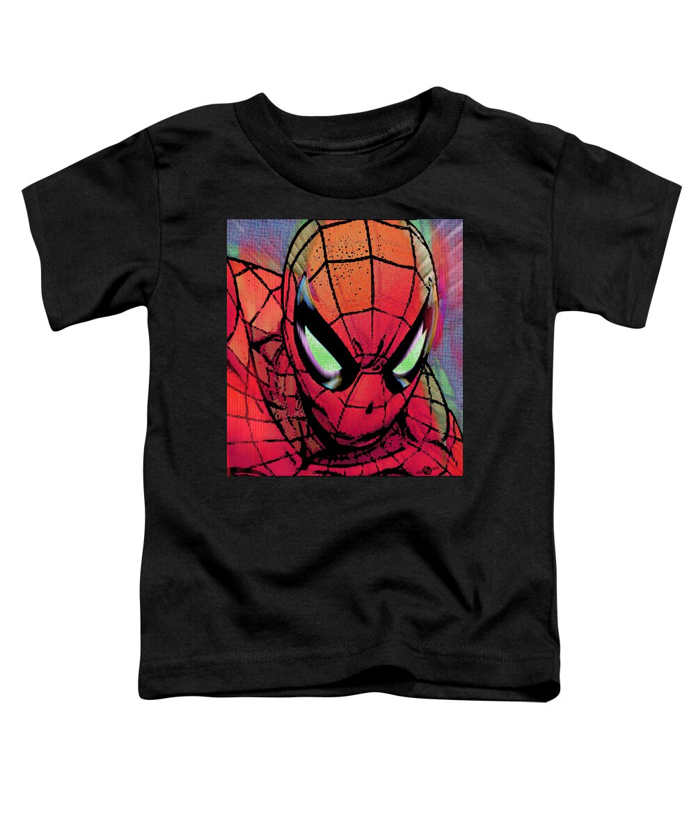 Spider-man Toddler T-Shirt featuring the painting Spider-Man Pop by Tony Rubino