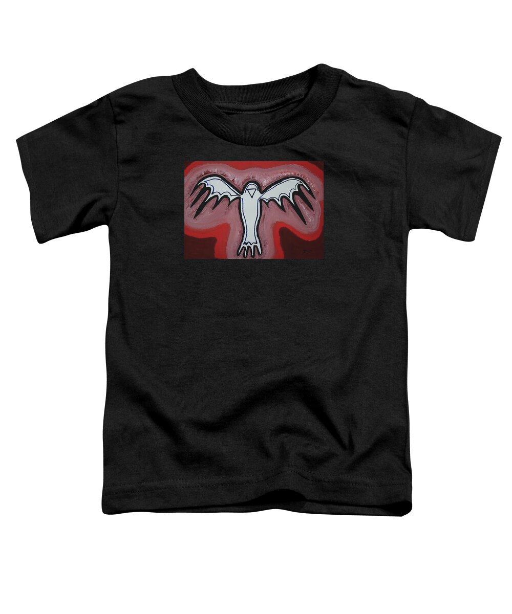Crow Toddler T-Shirt featuring the painting Spirit Crow original painting by Sol Luckman